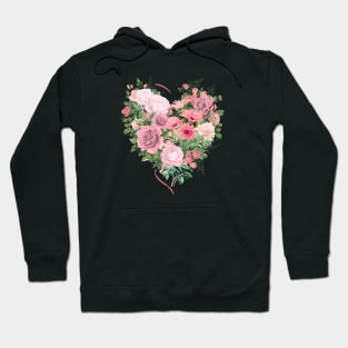 Pink Floral Heart Hoodie